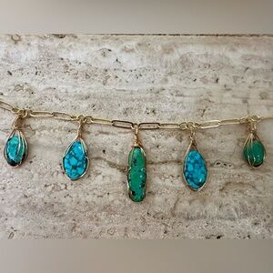 14k Gold Filled Paperclip Turquoise Gypsy Necklace